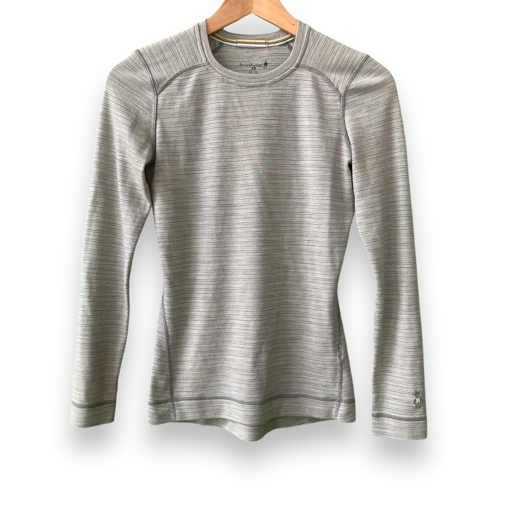 Smartwool Womens Classic Thermal Merino Base Layer Long Sleeve Crew Gray, XS